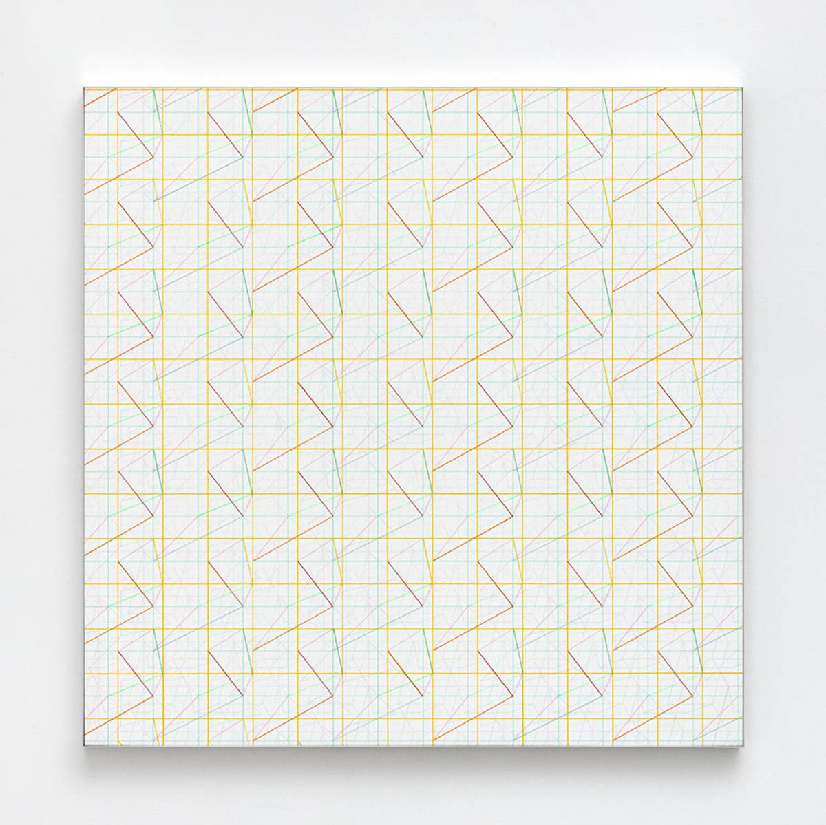 Relax, 2021, acrylic-based colored pencil, acrylic, fibreboard, 102,5 x 102,5 cm