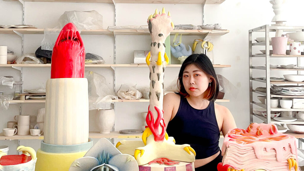 Artist Eri Maeda in her studio. Photo: Eri Maeda