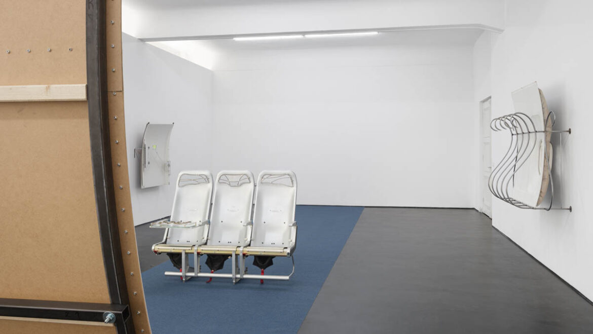 Ju Young Kim Installation view AEROPLASTICS, 2024 Courtesy of max goelitz Copyright of the artist Photo: Marjorie Brunet Plaza