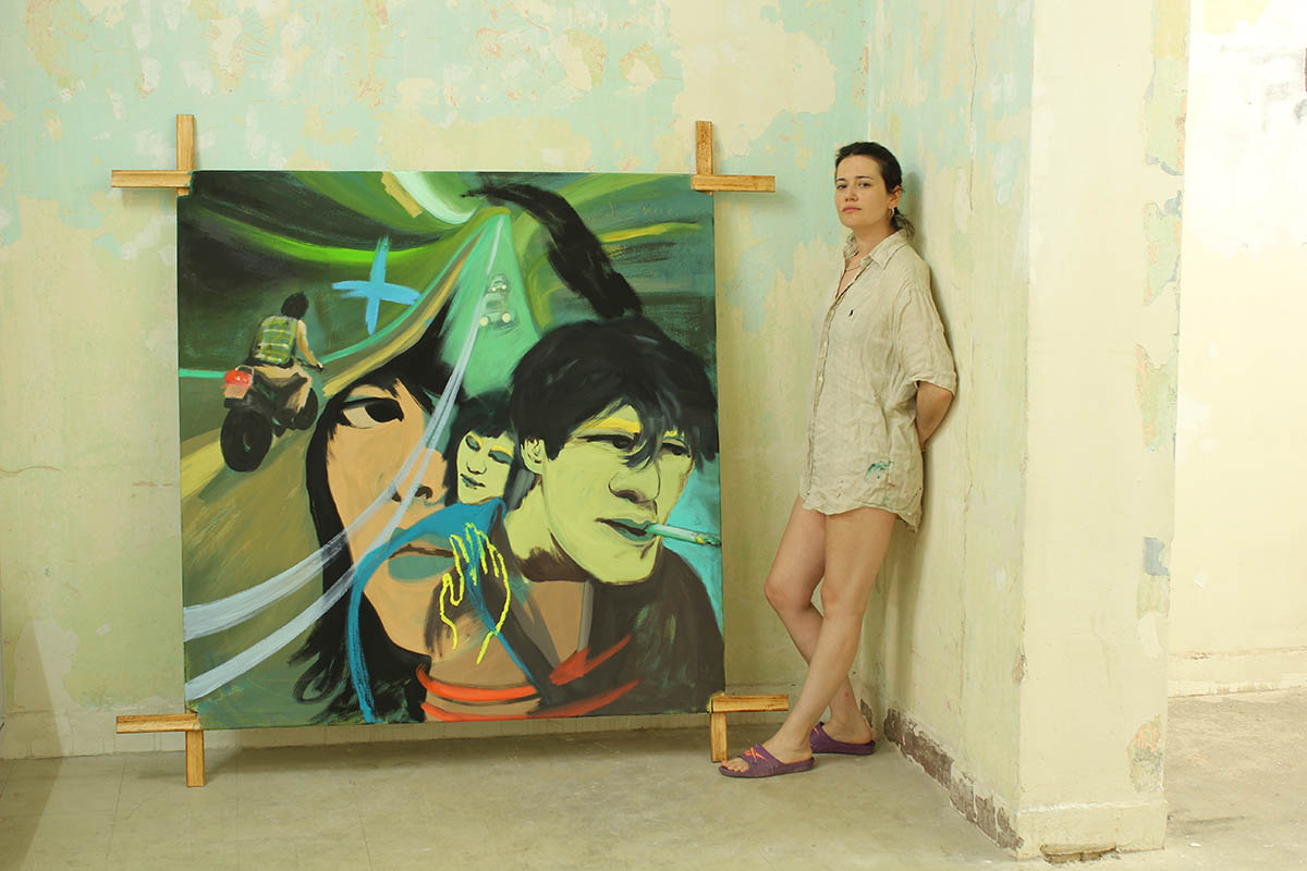 Lena Brazin, self-portrait at KYAN Athens, artist residency 2022