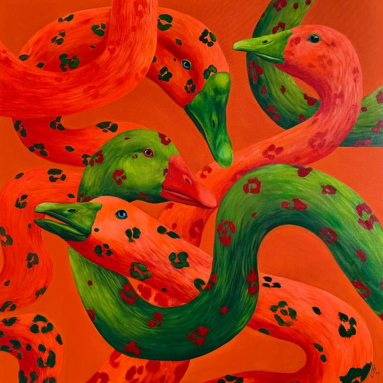 Mimicry of Chaos Painting Ivanka Nechyporuk Ukraine Painting, Acrylic on Canvas Size: 39.4 W x 39.4 H x 1.2 D in