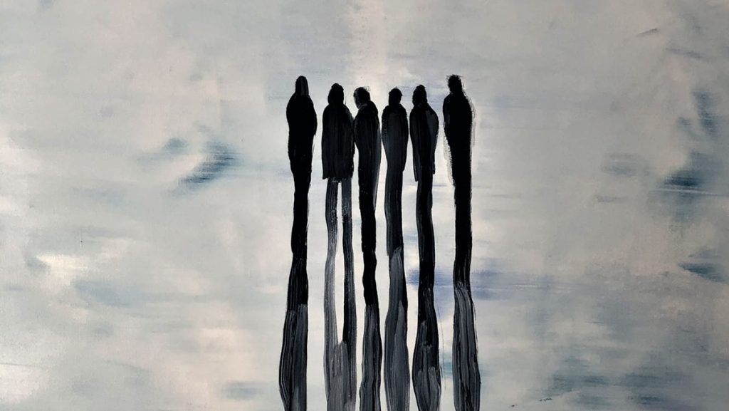 Open a larger version of the following image in a popup: TOTALITY, 2021 Oils on canvas H 80cm x W 80cm x D 4.3 cm