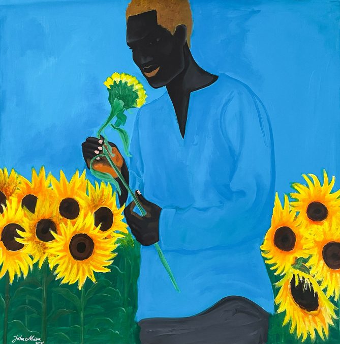 John MADU Sunflowers and man 2021