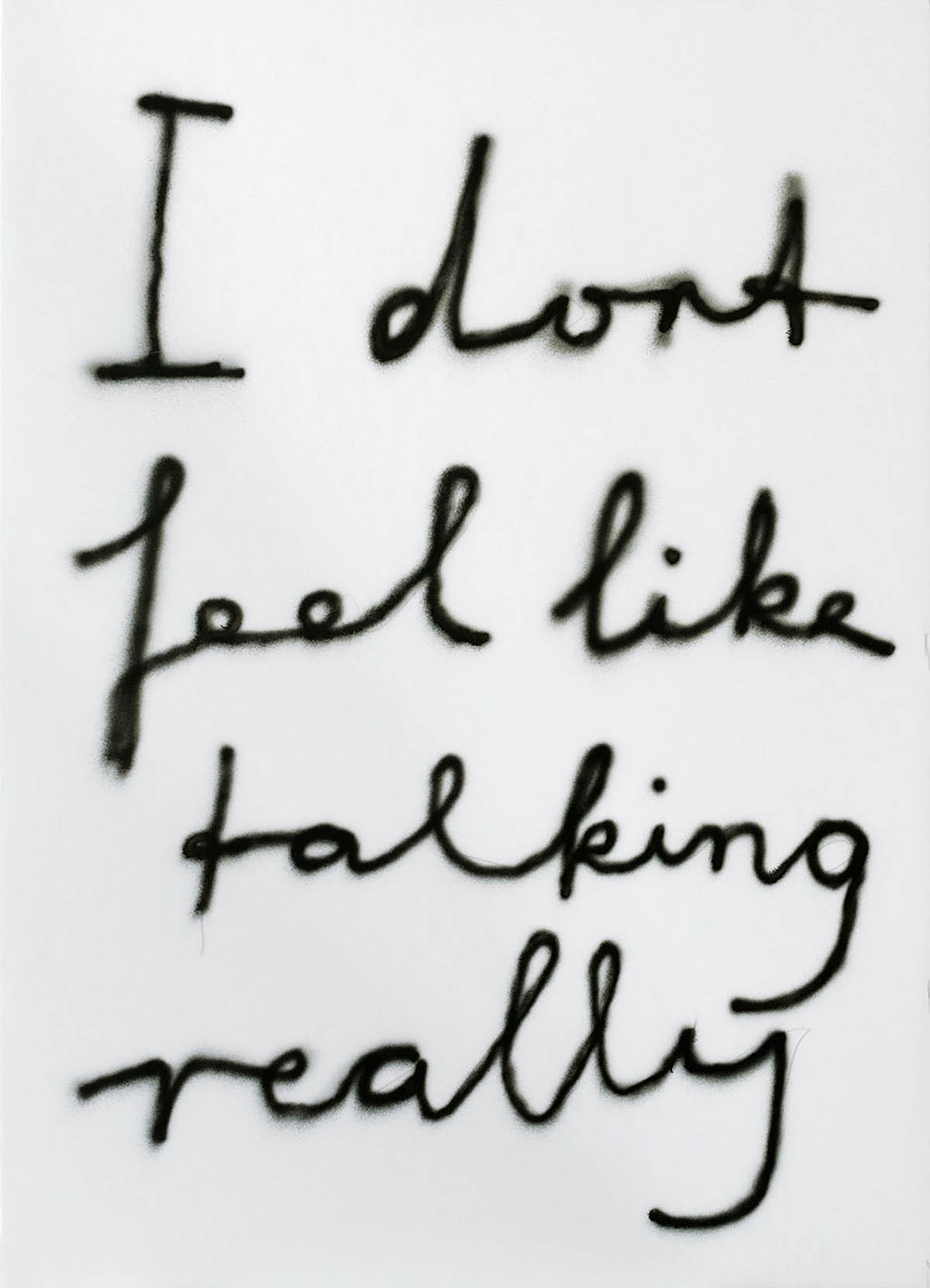 I don’t feel like talking really, 90x65cm, 2021