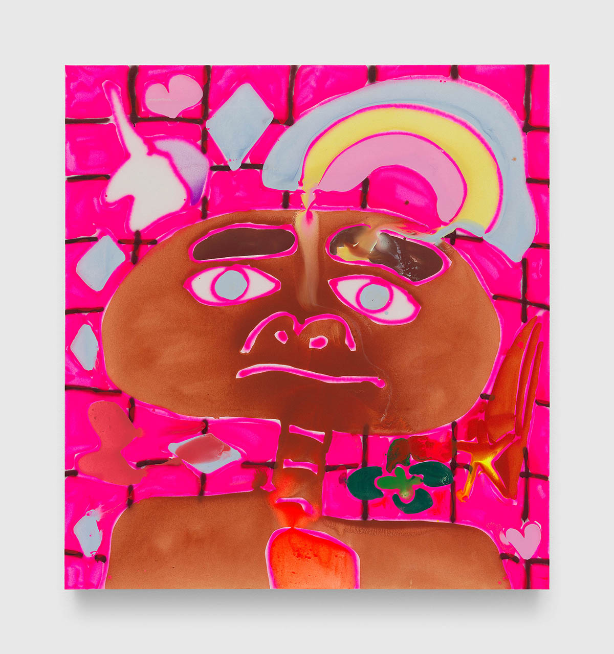 Katherine Bernhardt, Polaris, 2025, Acrylic and spray paint on canvas, 78 x 72 inches, 198.1 x 182.9 cm, signed, titled, and dated verso, BERKA0795. © Katherine Bernhardt. Courtesy the Artist, David Zwirner, and Canada.