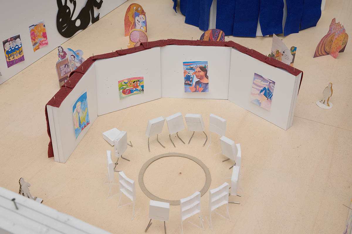 Model of the space. In the Studio of Katrin Plavčak. Photo: Daniel Lichterwaldt. Courtesy of Les Nouveaux Riches, Lentos Art Museum Linz and the Artist