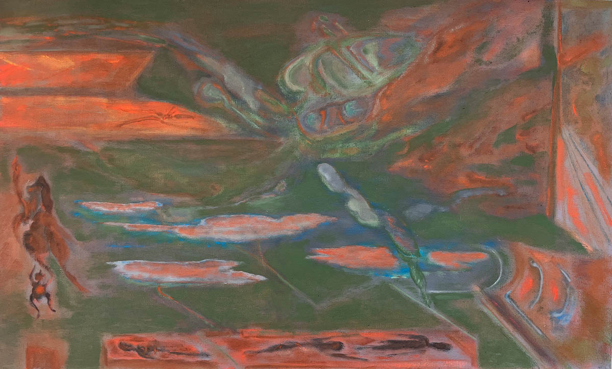 Adam Ulbert: coffins and streams, 125x75, oil on canvas, Courtesy of: Adam Ulbert