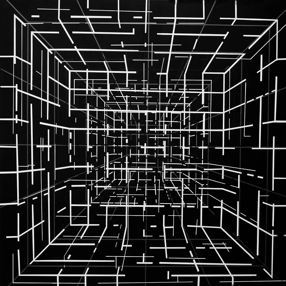 The Hidden One, 2023, acrylic and gloss varnish on cotton, 150 × 150 cm. Courtesy of the artist.