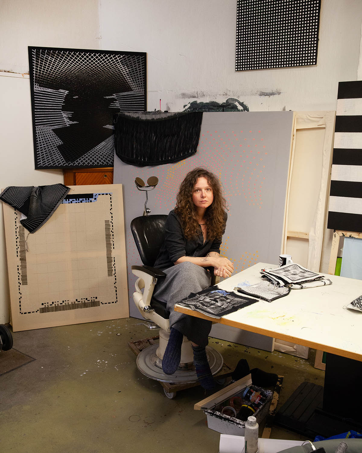 Linda Ebert. Portrait of the Artist in her Studio