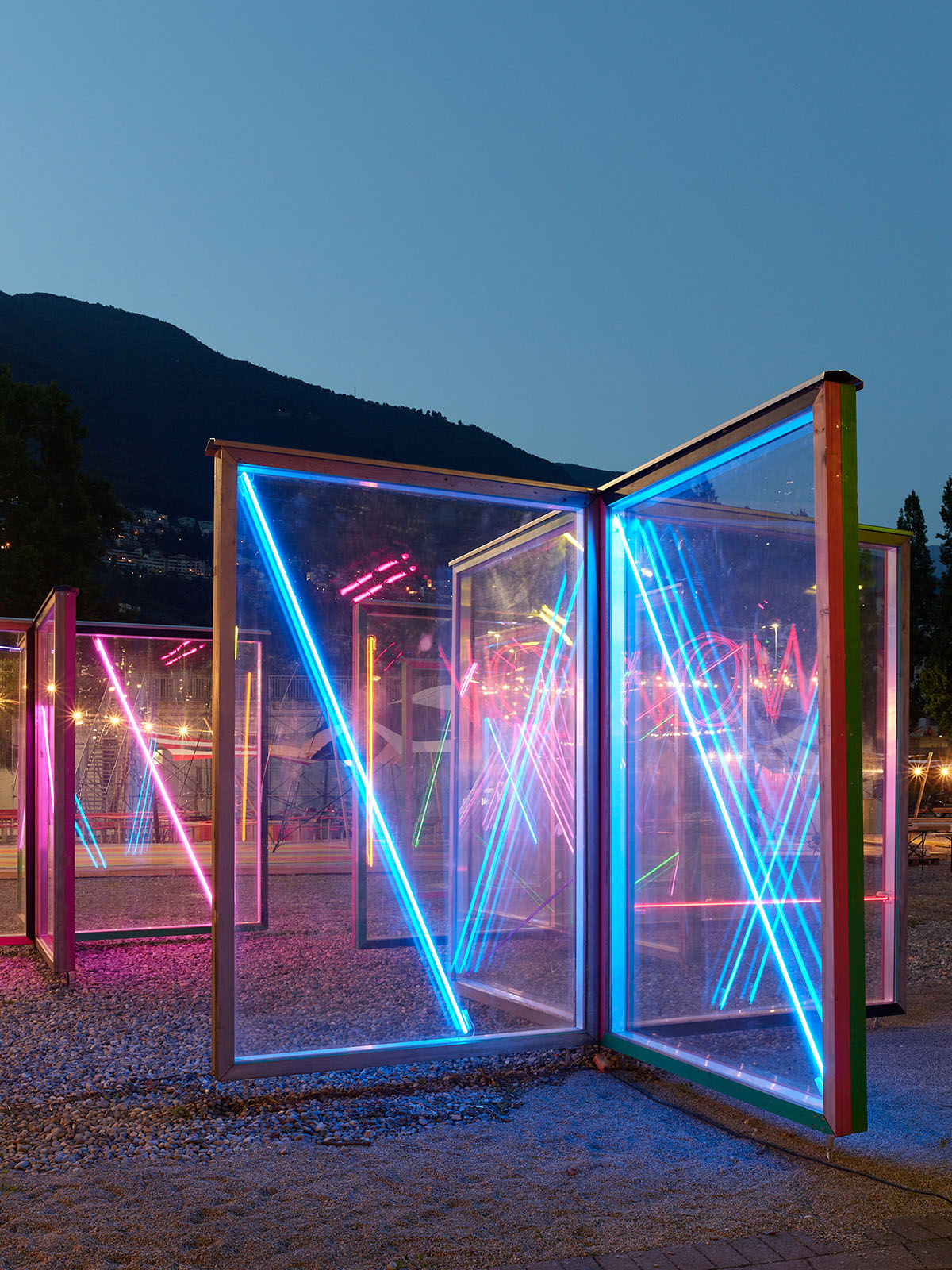 Kerim Seiler, Tender is the Night, 2020, installation for the Locarno Together is in the immediate vicinity of the Film Festival 2021, in Switzerland. Photograph by Ariel Huber.