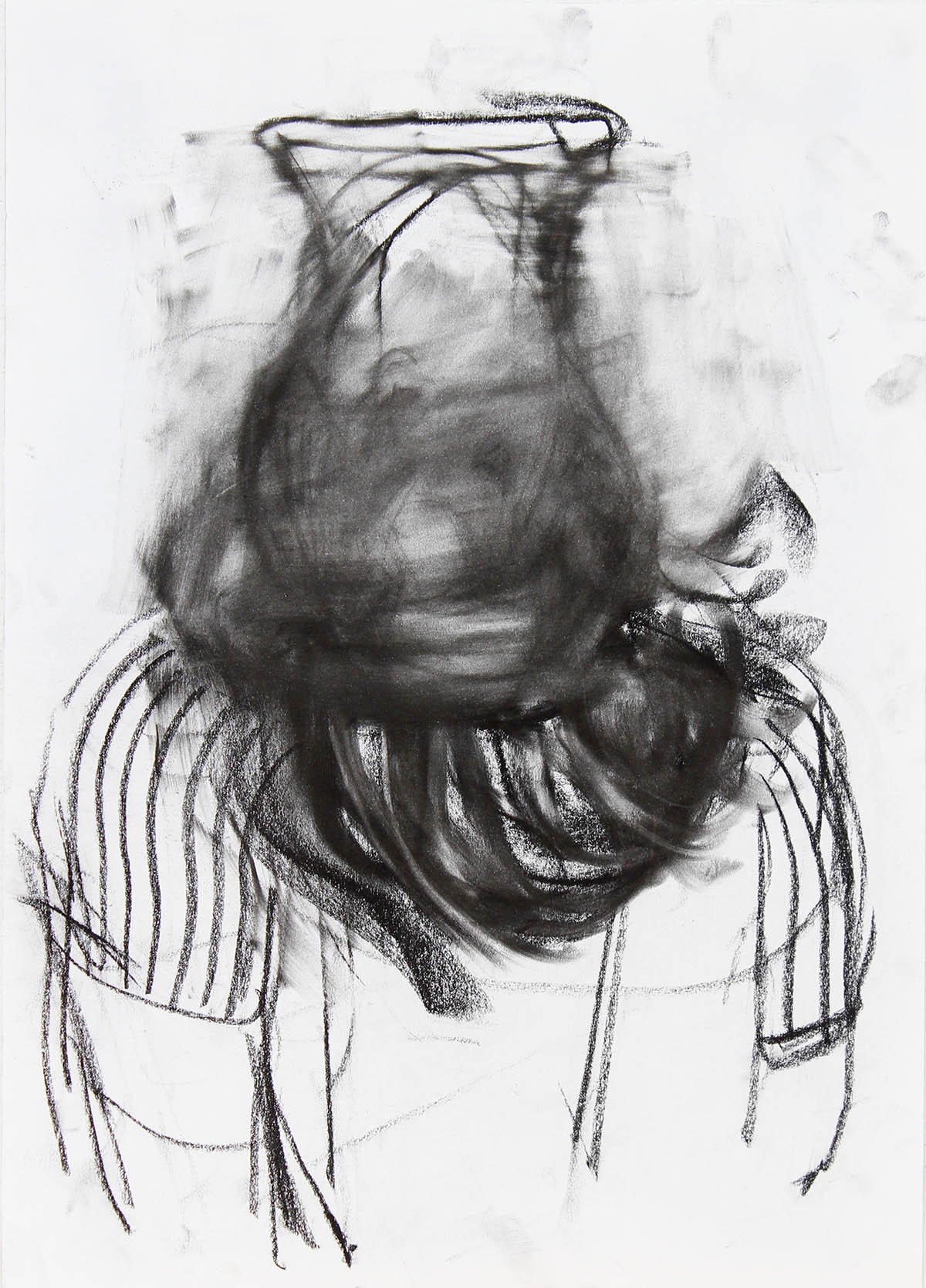 Luca Zarattini, Senza titolo 1, 2021, carbone su carta, 42 x 29,7 cm