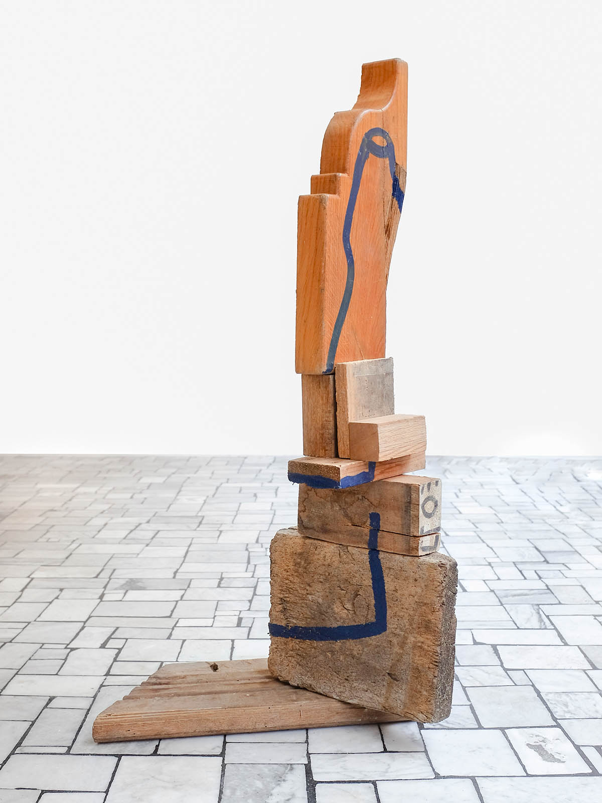 Matteo Messori, Anziani Saggi I, 2021, Sculpture, Acrylic on wood, 85 (h) x 41 (w) x 30 (d) cm
