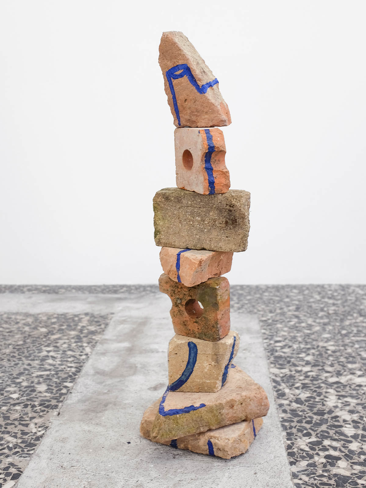 Matteo Messori, Anziani Saggi II, 2021, Sculpture, Acrylic on stone, 80 (h) x 35 (w) x 30 (d) cm