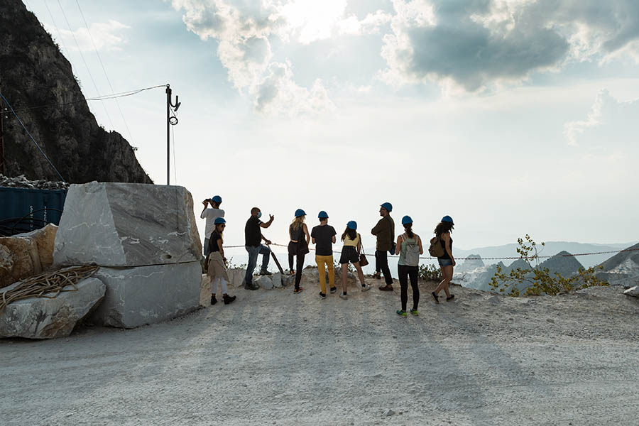 Carrara quarries Visit, Art Residence L'Armonia, curated by Sergio Risaliti. Manifattura Tabacchi, Florence / Not a Museum. Ph: Giovanni Savi