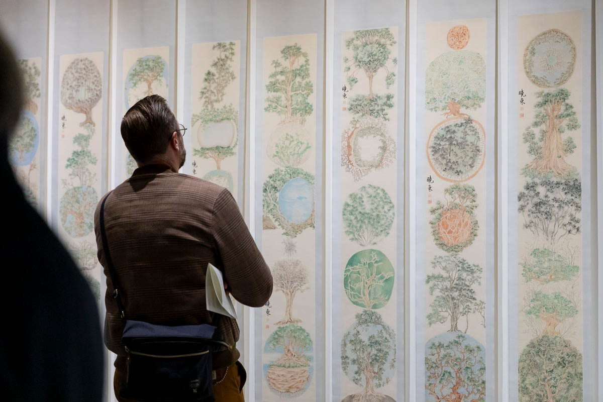 Fu Xiaodong, cosmic trees, 2024, Chinese ink on rice paper, 160 × 225cm