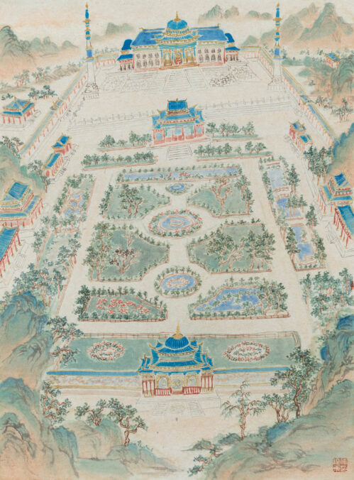 Fu Xiaodong, Persian Garden, No.1,2,3, 2026, ink painting, Chinese ink on rice paper, 45 × 33 cm