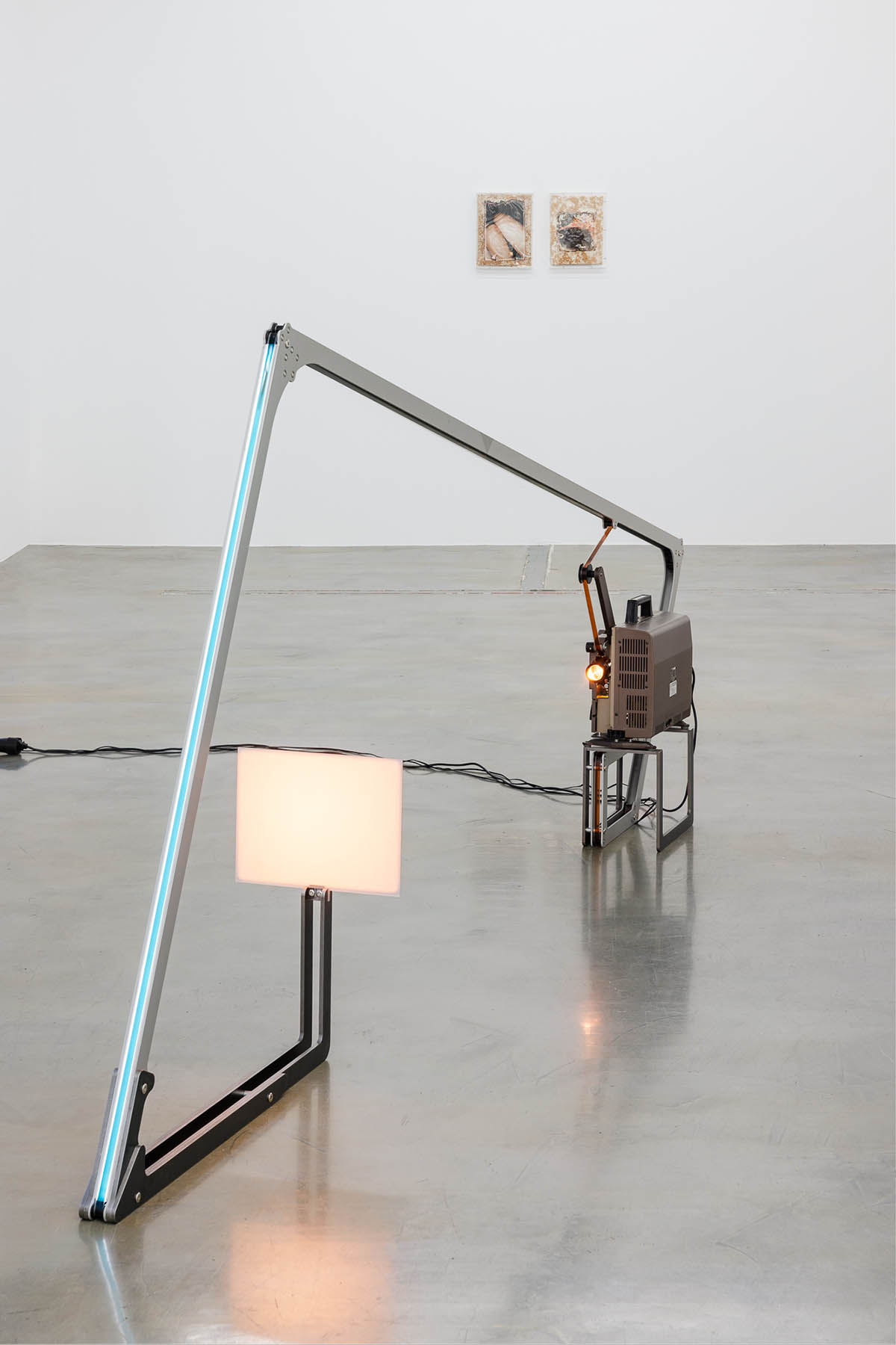 Philipp Fleischmann. Film Sculpture (9), 2025, 16mm Film, colour, silent, aluminium, polyoxymethylene, 140 x 35 x 340 cm / dimensions variable, Courtesy of the artist