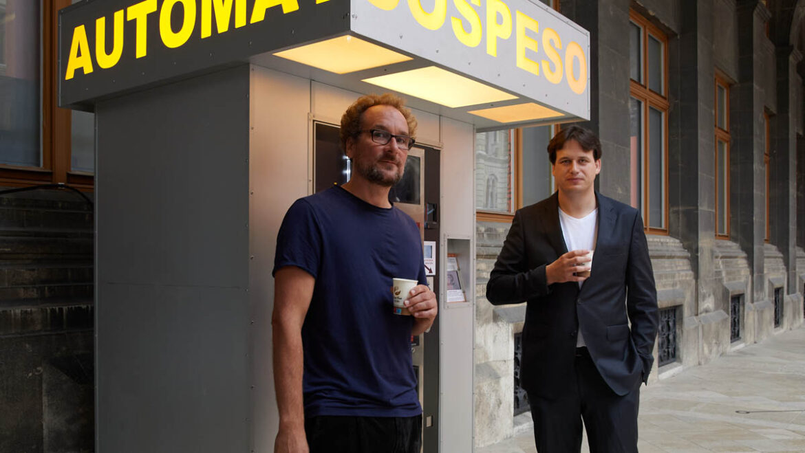 Artist Leopold Kessler and curator Vincent Weisl
