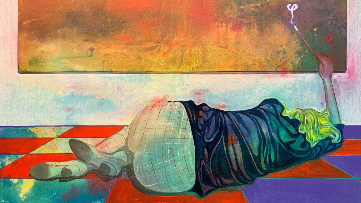 Interview with Negra Bernhard Magic Number Nine, oil on canvas, 100x160cm, 2022