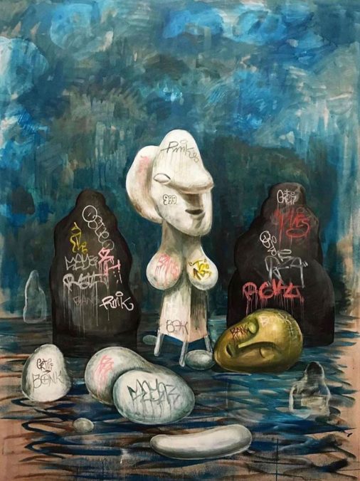 Noah Becker, Still Life, 2020, 48 x 36 inches, acrylic on canvas.