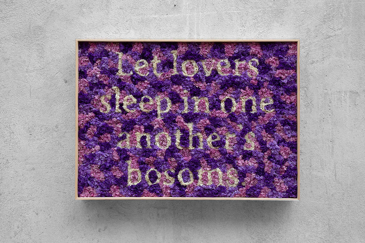 Numero Cromatico, Let lovers sleep in one another’s bosoms, from the series “Sempre vivi”, mosaic of real flowers
