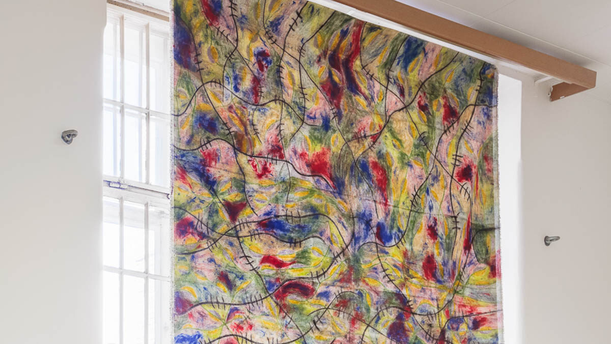 Organism III, 300 x 220cm, Soft Pastels on Linen, 2023.