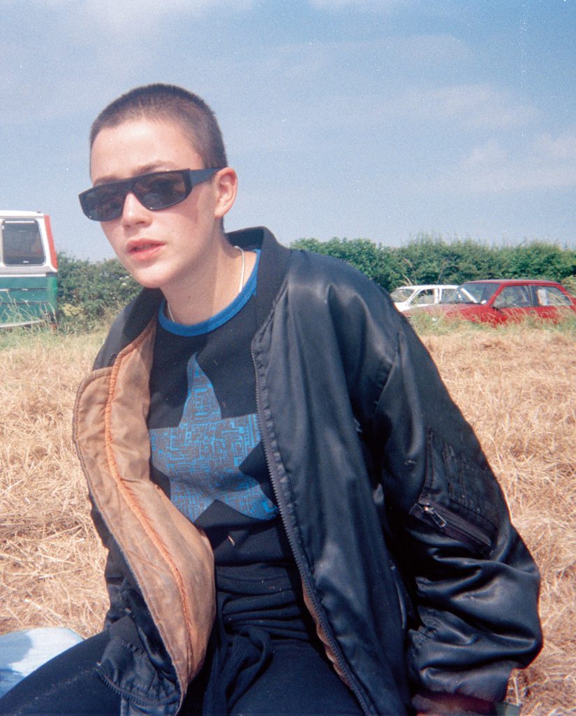 Seana in a field, somewhere in 1995.