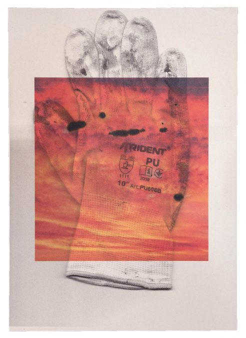 DANIEL SPIVAKOV, Untitled (from Sky Series), 2019. Marker, ink on inkjet print on paper 21 x 29 cm