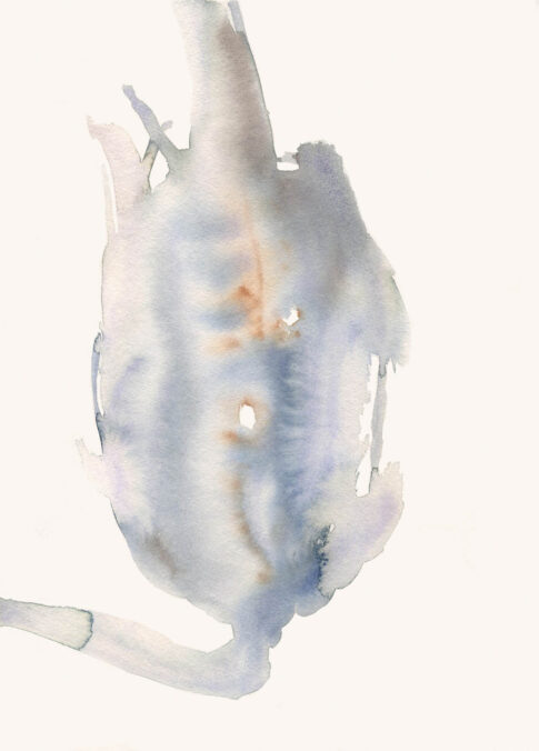 Kerstin Hille, Wasserbilder (Water Pictures), 2023, watercolor, each 24 × 17 cm