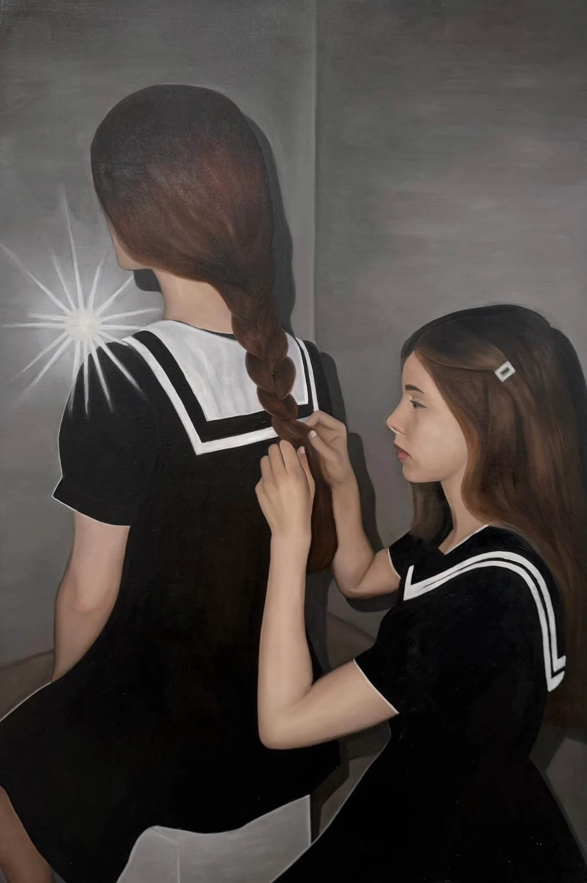 My Braids Were Ropes They Used To Lift Me, 2025, Oil on Canvas, 121.9 × 81.3 cm. Copyright The Artist.