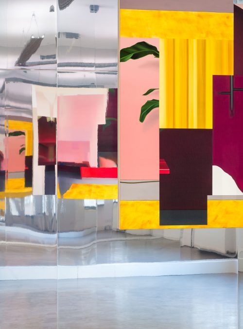 Thorben Eggers, Interior_2, oil on canvas, 154 x 210 cm, 2020. Solo Exhibition, Coelner Zimmer, Düsseldorf, 2021. Photo: Thorben Eggers