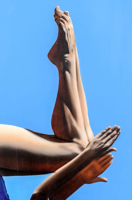 Thorben Eggers, Turm 1 (detail), oil on canvas, 143 x 100 cm, 2018. Studio Düsseldorf, Photo: Thorben Eggers