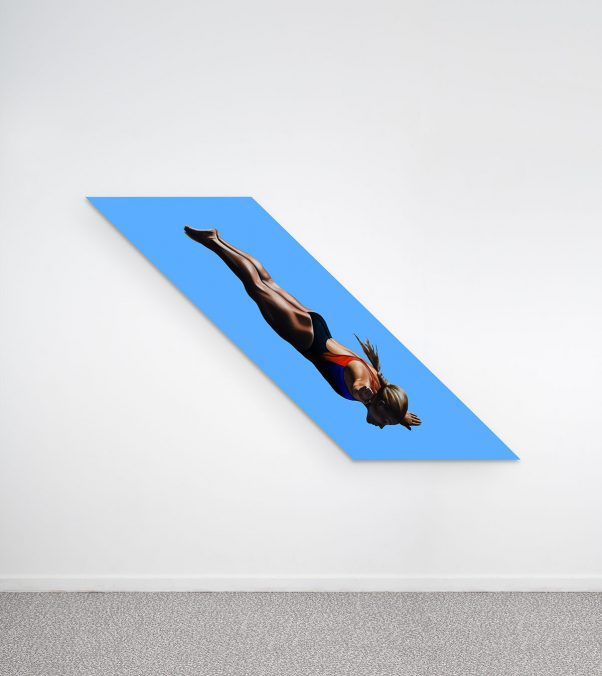 Thorben Eggers, Turm 3, 2018, oil on canvas, ca. 125 x 207 x 4 cm verso signed