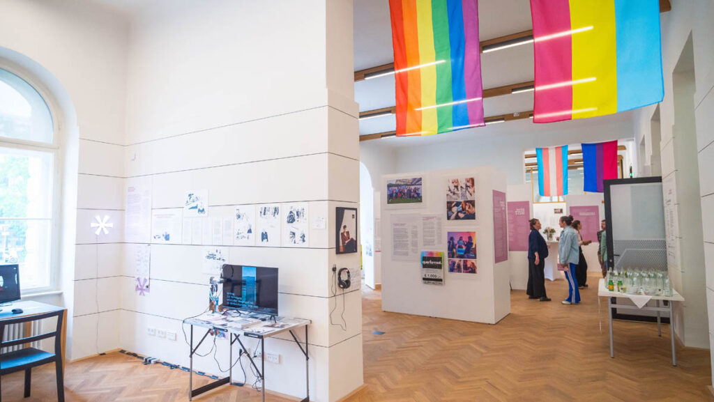 exhibition view: Unsichtbar? Unaufhaltsam! Queere Geschichte(n) zwischen Verfolgung, Widerstand und Sichtbarkeit in Kärnten und der Alpen-Adria-Region. Photo: DerSchindler.at