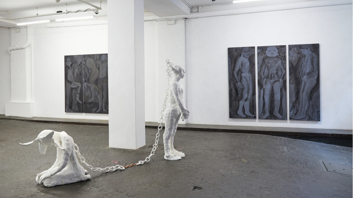 exhibition view. Eliza Wagener & Anna Bochkova – Die Sprache der Vögel. Westwerk, Hamburg. photos: Florent Jalon