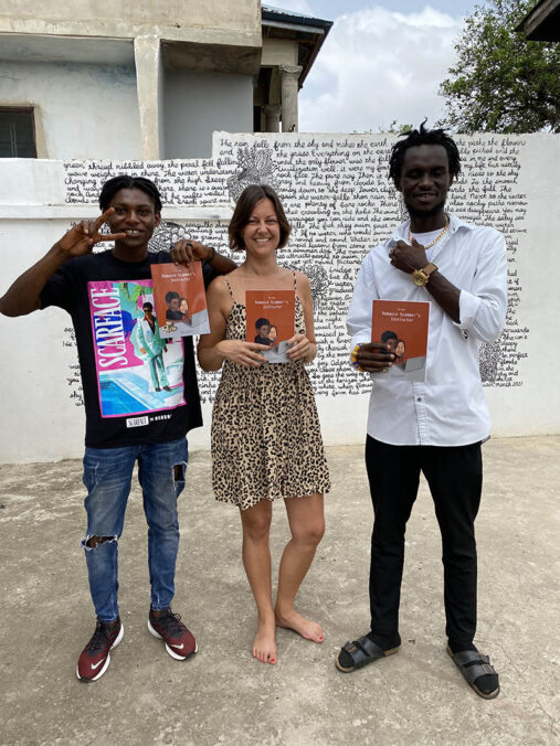 Left: pIAR Kumasi, 2022. Photo: Kwame Brenya | Right: Book Cover