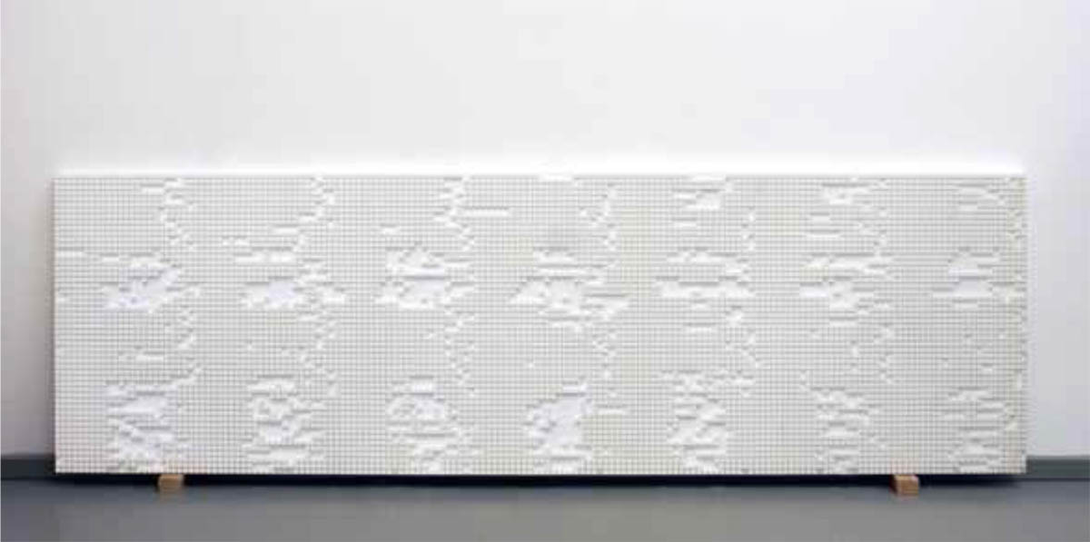 long time recording, Since 2008 (ongoing), white marble, each 184 × 57 × 3 cm